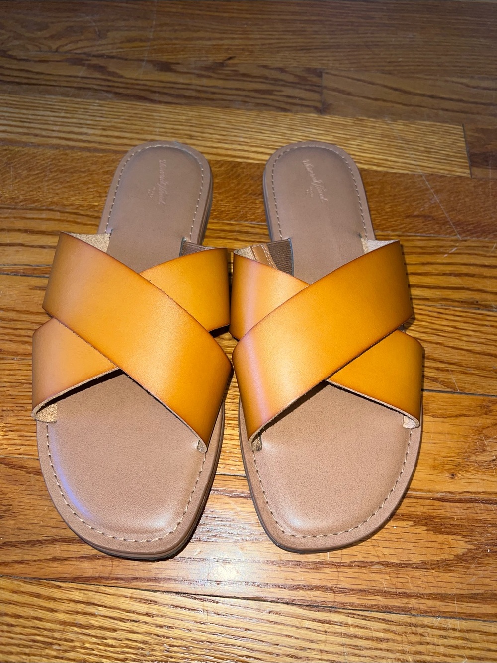Universal Thread Women's Crisscross Slide Sandals in Mustard